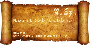 Mazurek Szókratész névjegykártya